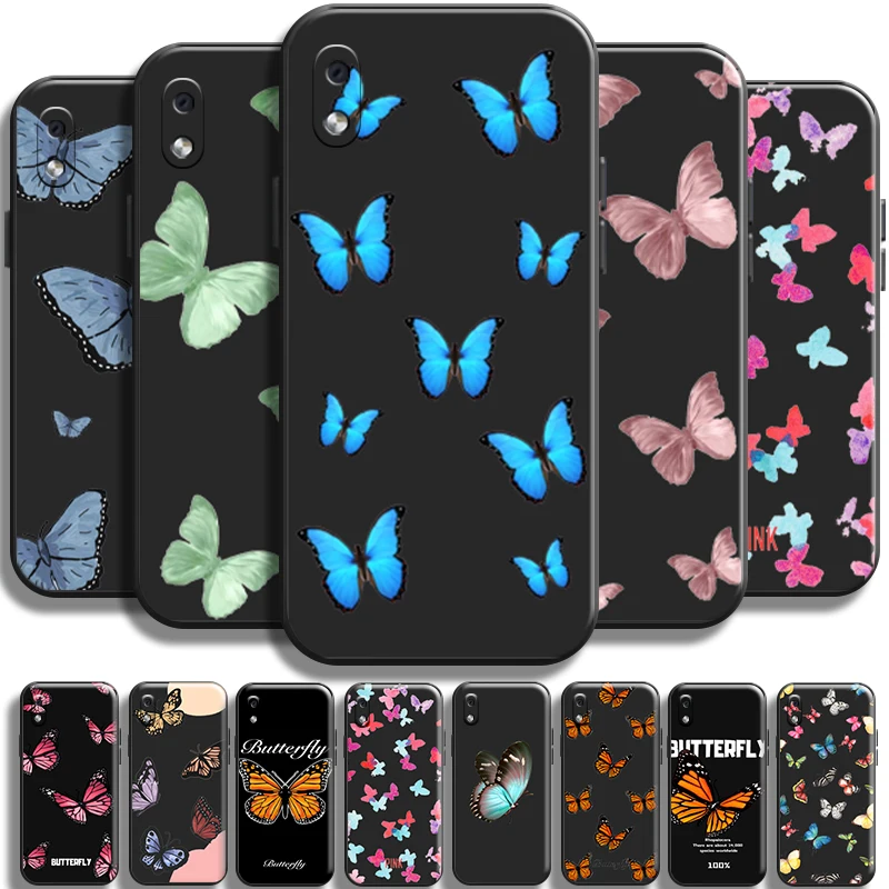 

Pretty Butterfly For Samsung Galaxy A10 A10S Phone Case Liquid Silicon Carcasa Soft Coque Cases Cover TPU Shell
