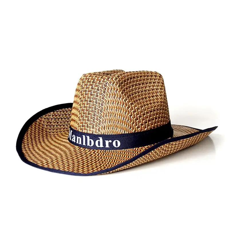 Mens Wide Brim UV Sun Protection Straw 