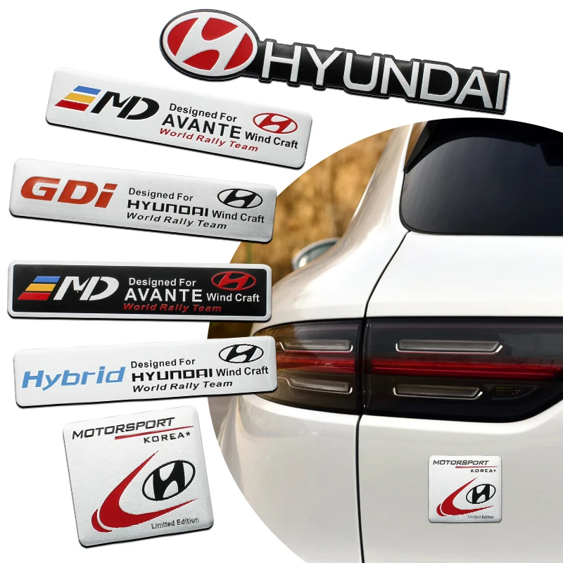 

3D Aluminum Car Stickers Waterproof Badge Decoration Decals Styling Accessories For Hyundai I20 I30 I40 IX20 IX35 Elantra Accent
