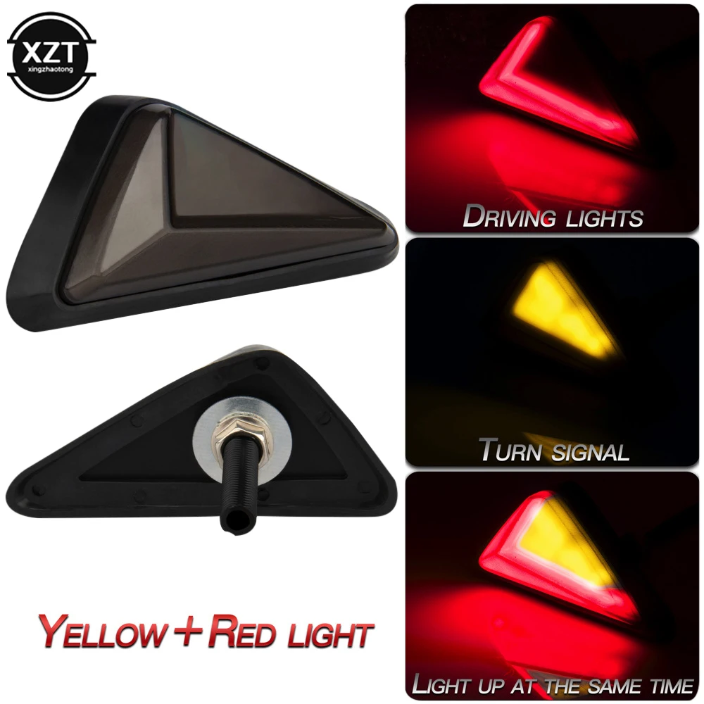 

2PCS Universal Motorcycle LED Turn Signals Light Triangle Flush Mount Blinker Flashing Light Motorbike Daylight Indicators Lamp