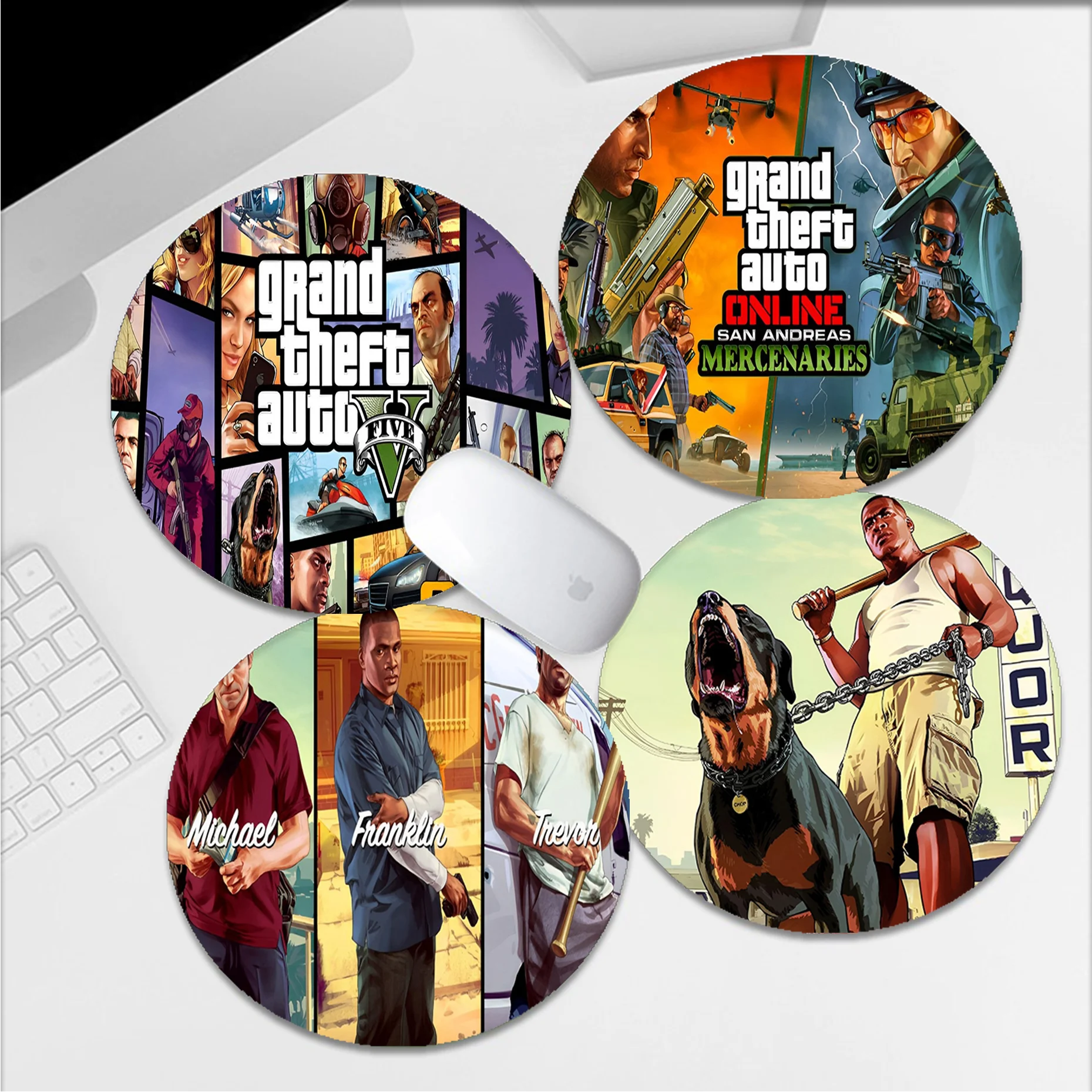

Grand Theft Auto GTA Game Mousepad Round Big Promotion Table Mat Mousepad Computer Keyboard Pad Games Pad for PC Desk Pad