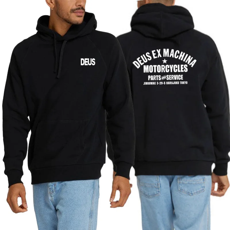 Street Harajuku New Fashion letter print Hooded Sweater DEUS EX MACHINA Men Women Retro Lazy Casual Joker Sports Couple Hoodie