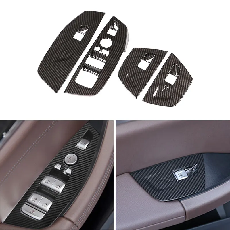

Car-styling ABS Carbon Fiber Texture Door Window Switch Control Panel Frame Cover Trim For BMW X3 X4 G01 G02 2018 2019 2020 2021