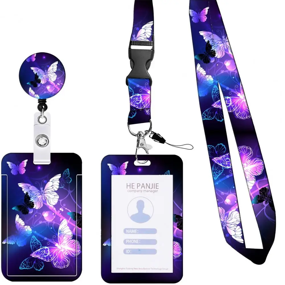 

Portable Convenient Retractable Badge Holder Long Lasting Credit Card Holder Multiple Wearing Ways Student Supplies