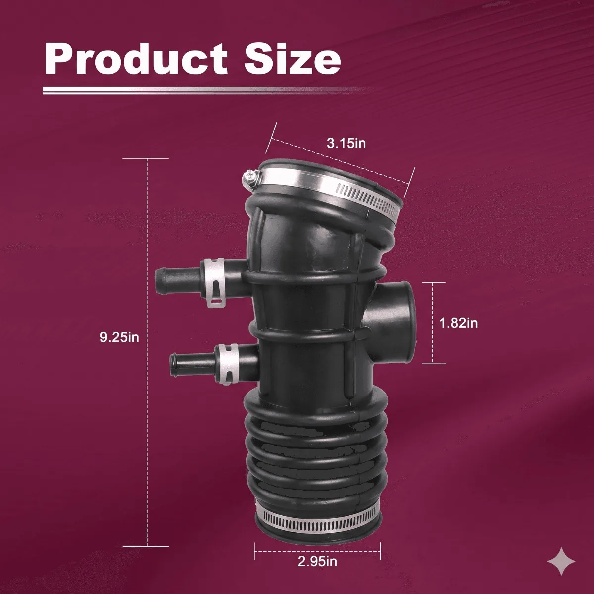 Фото Патрубок воздухозаборника двигателя для Nissan Frontier 1999-2004, Xterra 2000-2004, 3.3L, 16578-4S100, 165784S100 №3