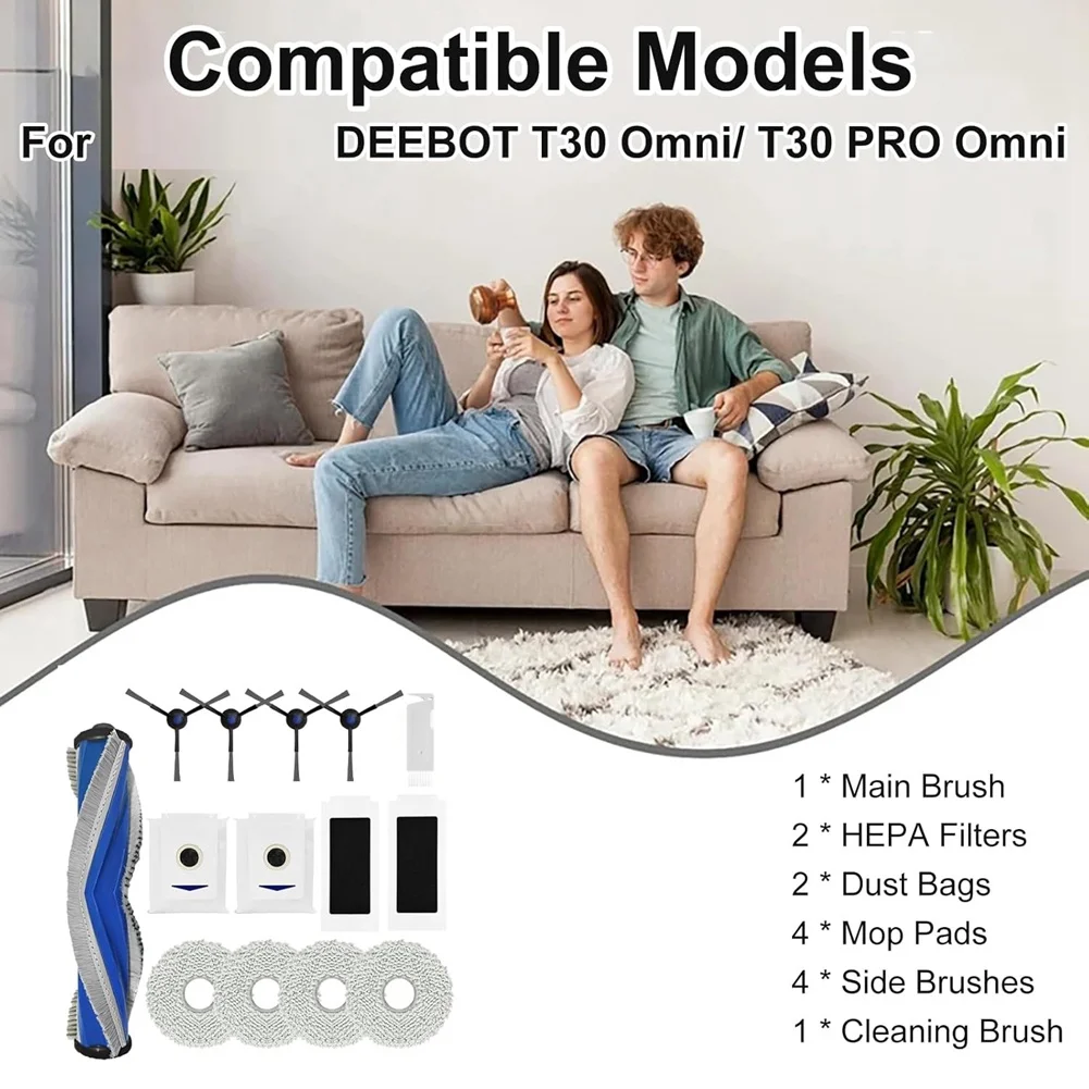 Для Ecovacs Deebot T30 Omni PRO T30s для пылесоса Yeedi M12 Pro Основная боковая щетка Фильтр Швабра
