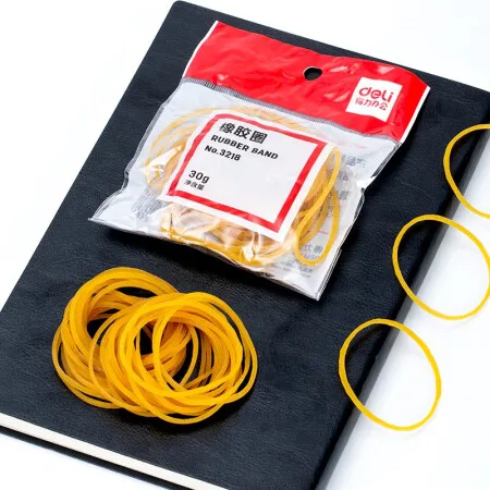 

Deli 3218 Yellow Elastic Rubber Band Paper Bills Money Hair Loop Home Office Supplies Ring Bands