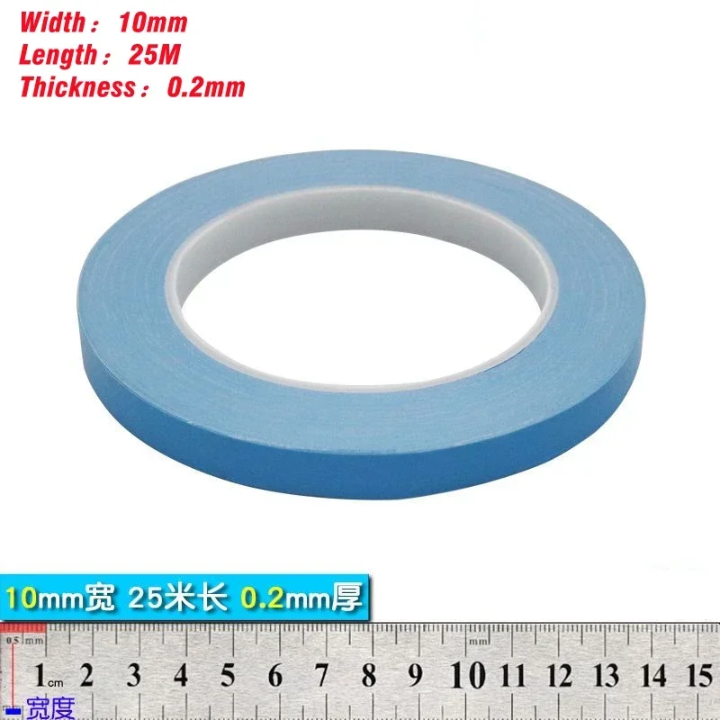 

Двусторонняя Теплопроводящая лента, ширина 5-40 мм, синяя клейкая лента для охлаждения компьютера, ЦПУ, графического процессора, 25 м