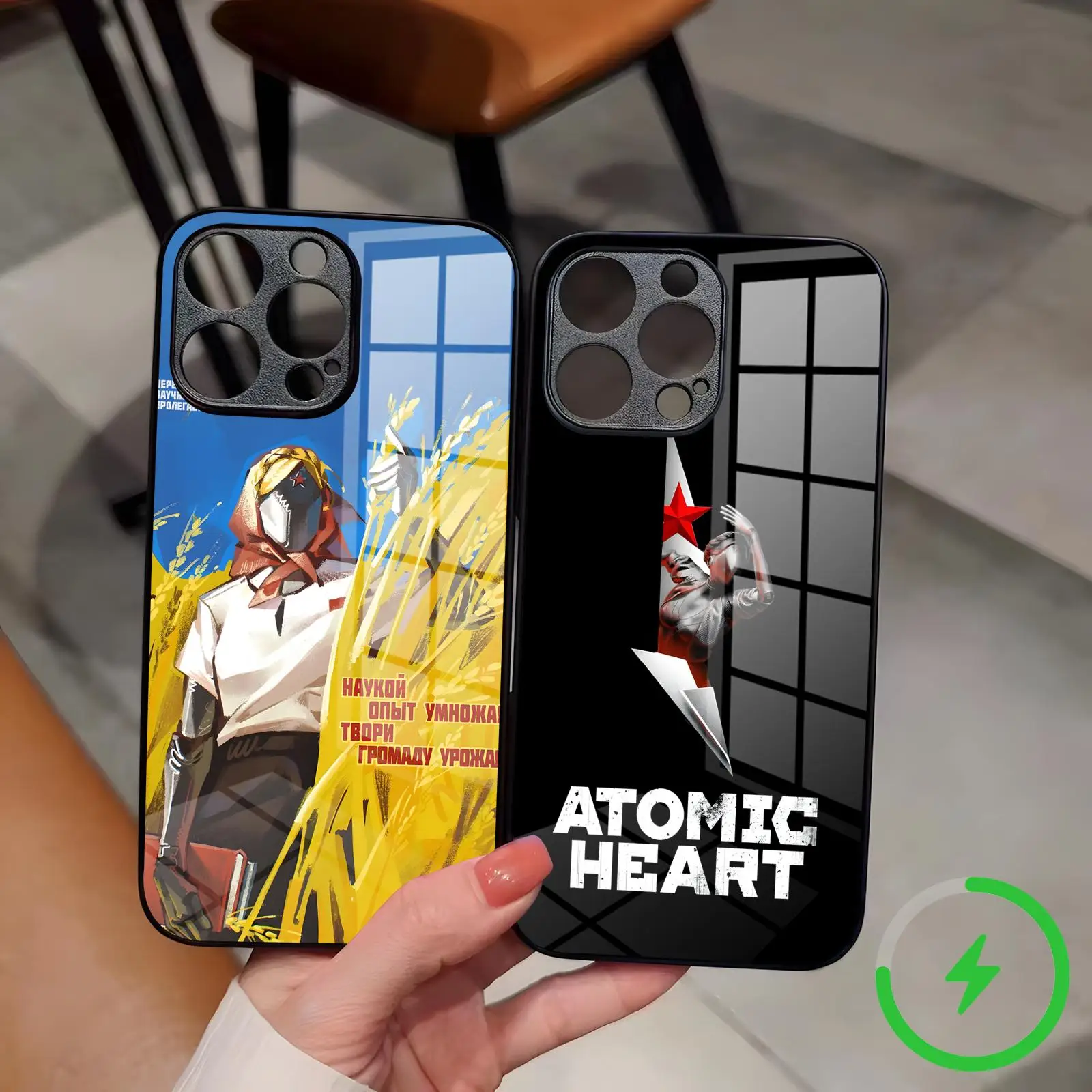 Фото ХИТ ПРОДАЖ: Чехол для телефона Atomic Heart для iPhone 17, 16, 16e, 15, 14, 13, 12 Plus, Mini, Pro, Max — магнитный стеклянный чехол №1