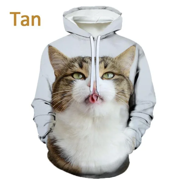 New Novelty Cute Cat 3D Printed Hoodie Fashion Casual Jacket Unisex Pullover Sweatshirt