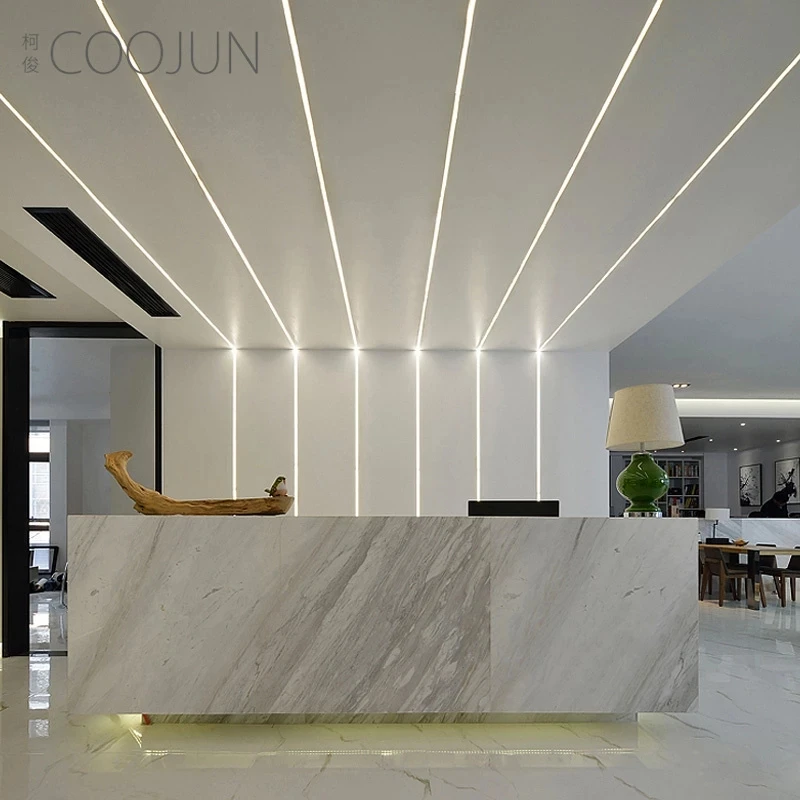COOJUN Surface Mounted Recessed LED Strip Light U-shaped Decorative 1M Aluminum Profile Fixture Linear Bar Lights Room Lights