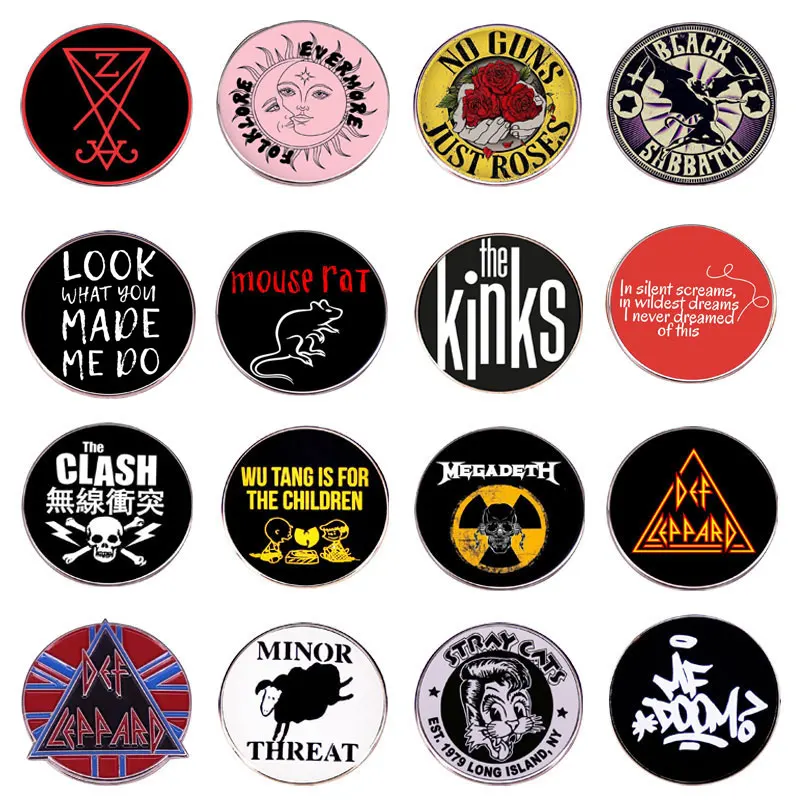 

Various Rock Band Brooch Punk Music Badge Fashion Lapel Pin Jewelry Gift Clothes Bag Accessories for Fans and Friends