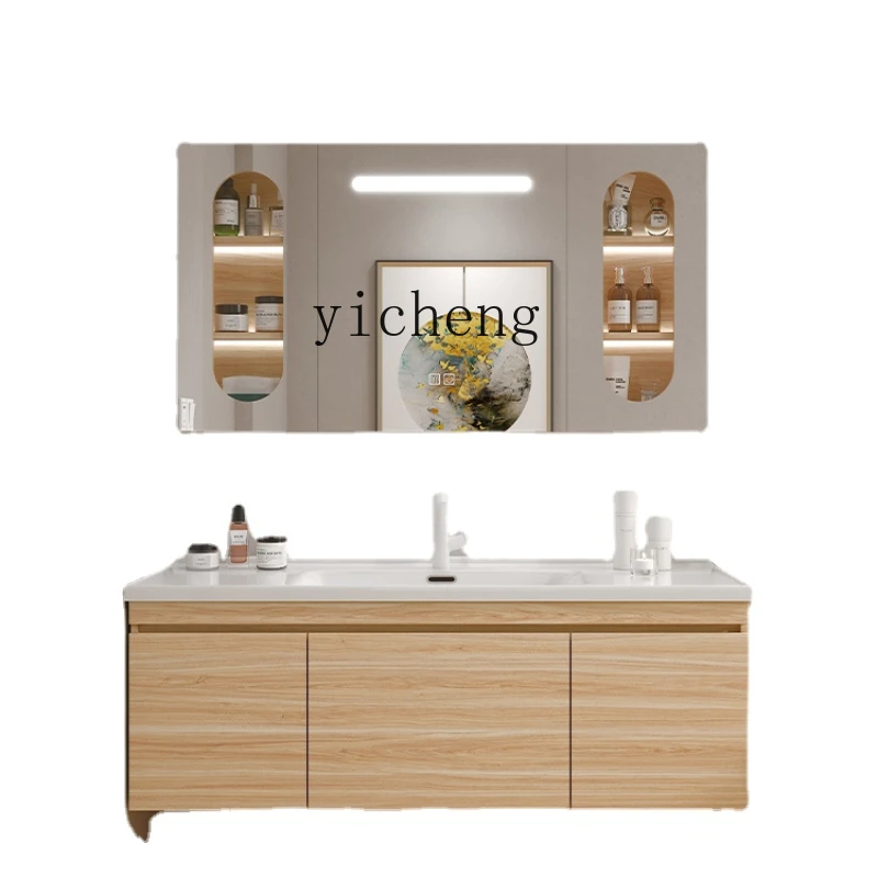 

XL Ceramic Whole Washbin Bathroom Cabinet Log Wind Washbasin Cabinet Combination Washstand