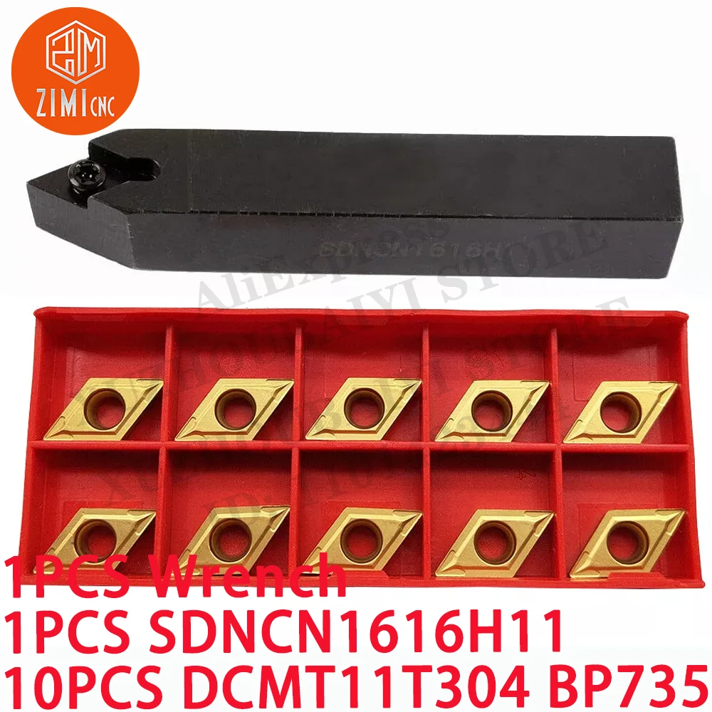 1PCS SDNCN1616H11 токарный внешний инструмент держатель + 10PCS DCMT11T304 BP010 карбидные