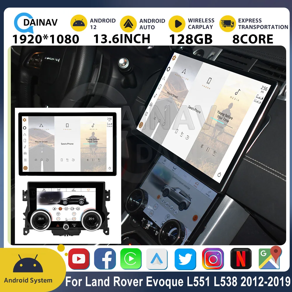 

Автомобильный радиоприемник для Land Rover Evoque L551 L538 2012-2019 Android GPS-навигация мультимедийный плеер беспроводной Carplay головное устройство 2 Din