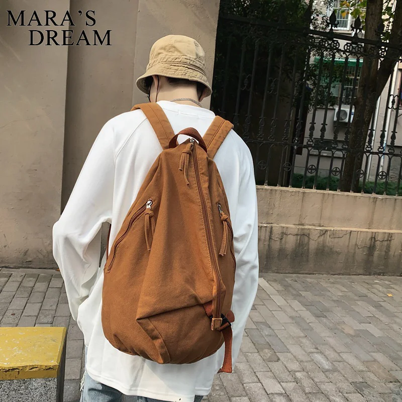 

Треугольный холщовый рюкзак Mara's Dream в стиле унисекс, повседневный вместительный ранец на молнии, школьный портфель для студентов, дорожные рюкзаки