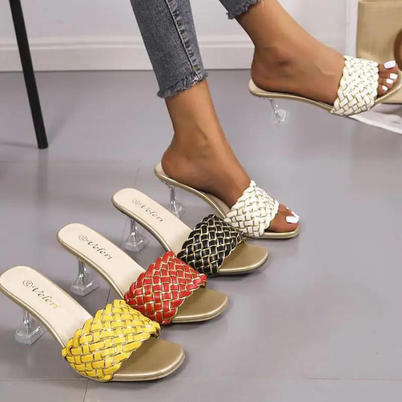 

Мюли женские летние со стразами, удобная повседневная пляжная обувь, шлепанцы для дома, большие размеры 41