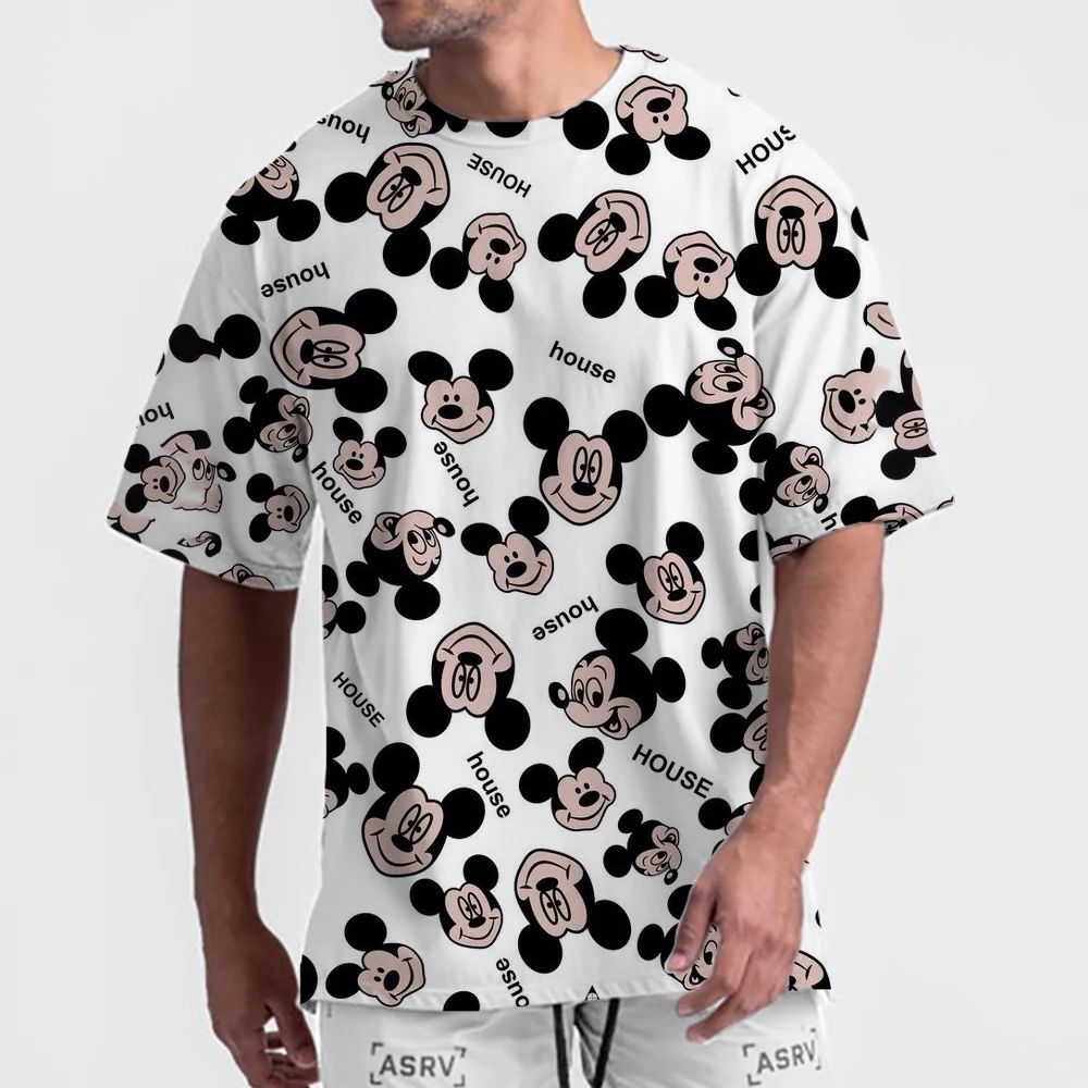 Детская синяя футболка для мужчин женская с рисунком Микки Мауса Диснея топы в