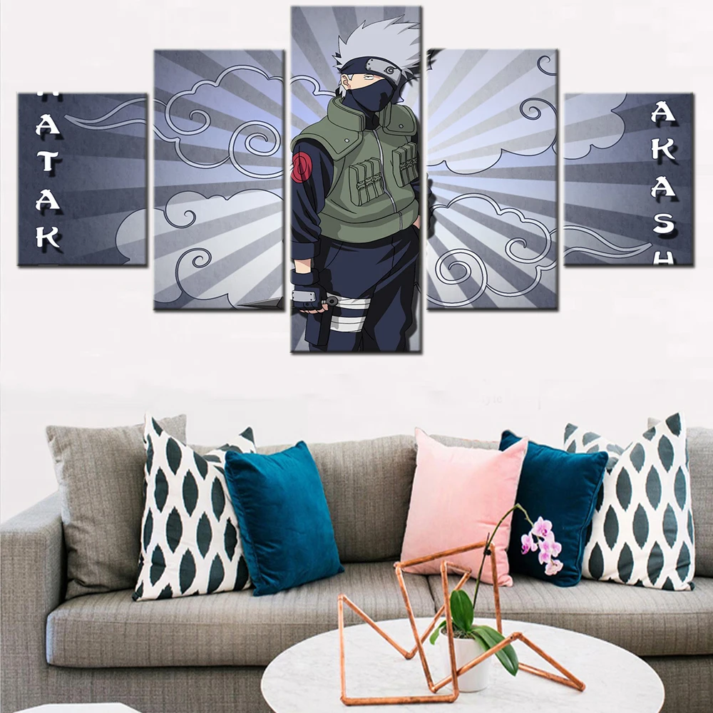 

Canvas Printed Painting Artwork Pictures 5 Pieces Home Decor Living Room Anime Ninja Uzumaki Characters Modern Wall Art Poster