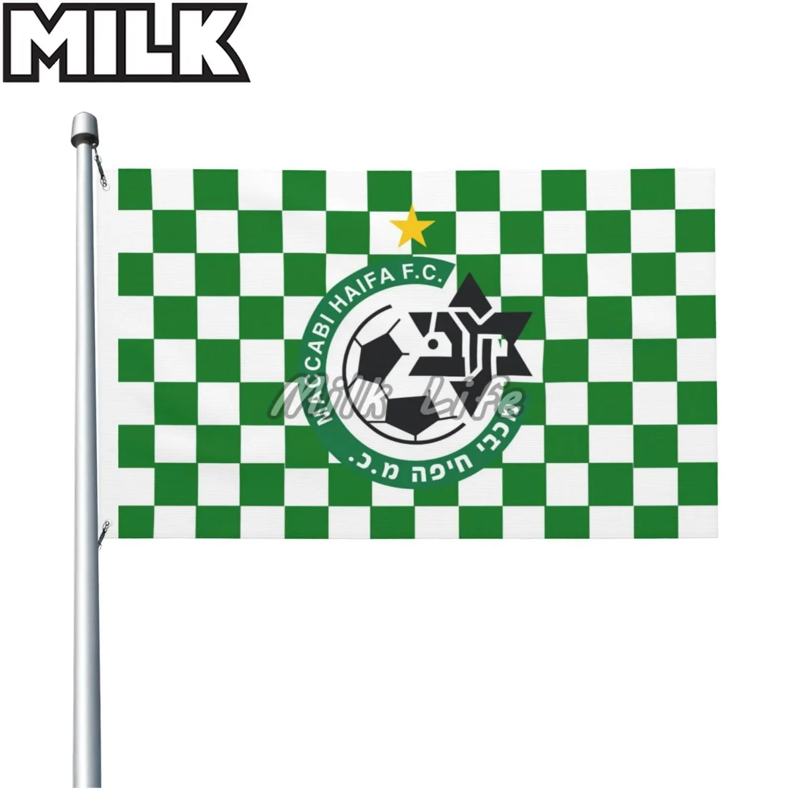 

Double-sided Printing Israeli Maccabi Haifa FC 3x5 Foot Flags Durable Outdoor Flag Maccabi Haifa 100% Translucent Polyester Flag