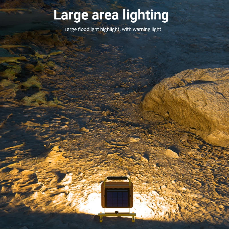 

Rechargeable Powered Lantern Camping Outdoor Searchlight Solar Lamp Portable Spotlight Floodlight Work Battery