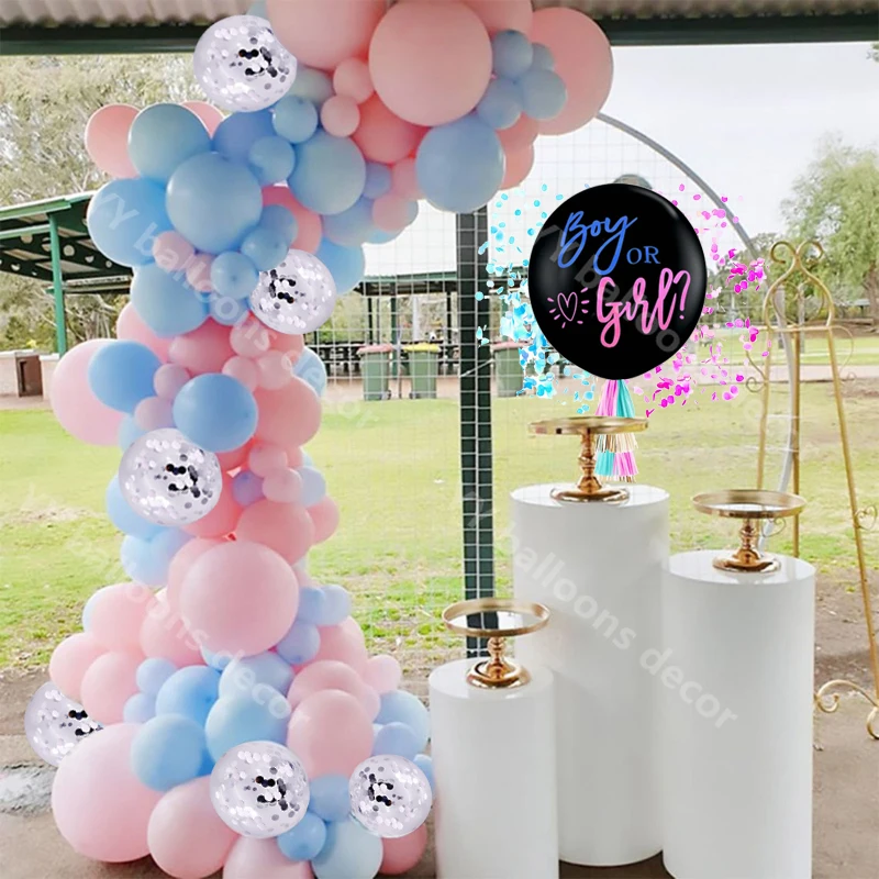 

88pcs/Set Balloon Arch Kit Garland Boy Or Girl Gender Reveal Party Decoration Pastel Blue Pink With 36 Inch Big Balloon