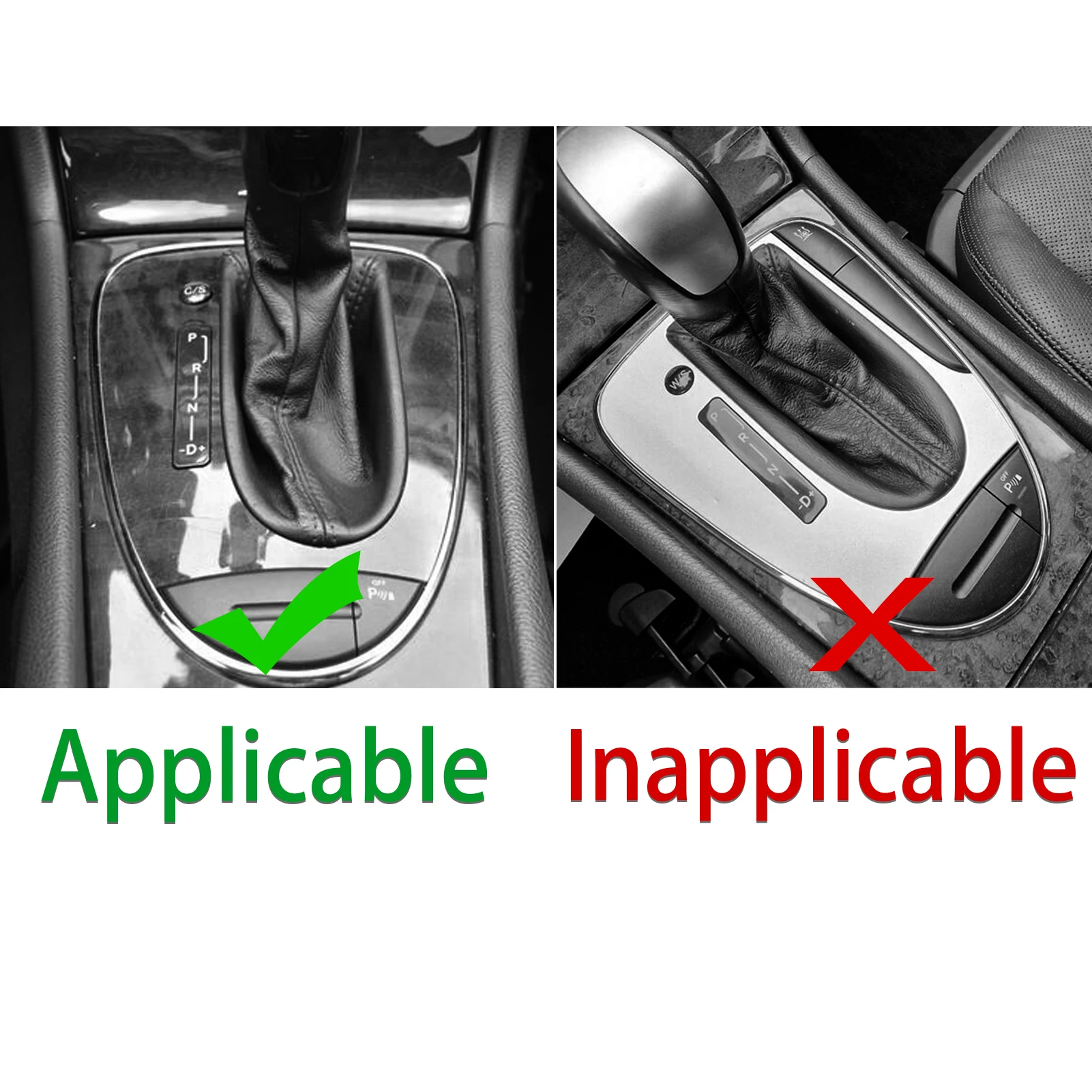 Фото For Mercedes-Benz E-Class W211 2003-2009 Piano Black Central Gear Shift Control Panel Cover Decorative Car Accessories Sticker №2