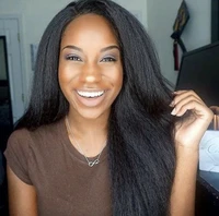 yaki straight lace front wigs long synthetic lace front wig for black women black wig with natural hairline heat resistant