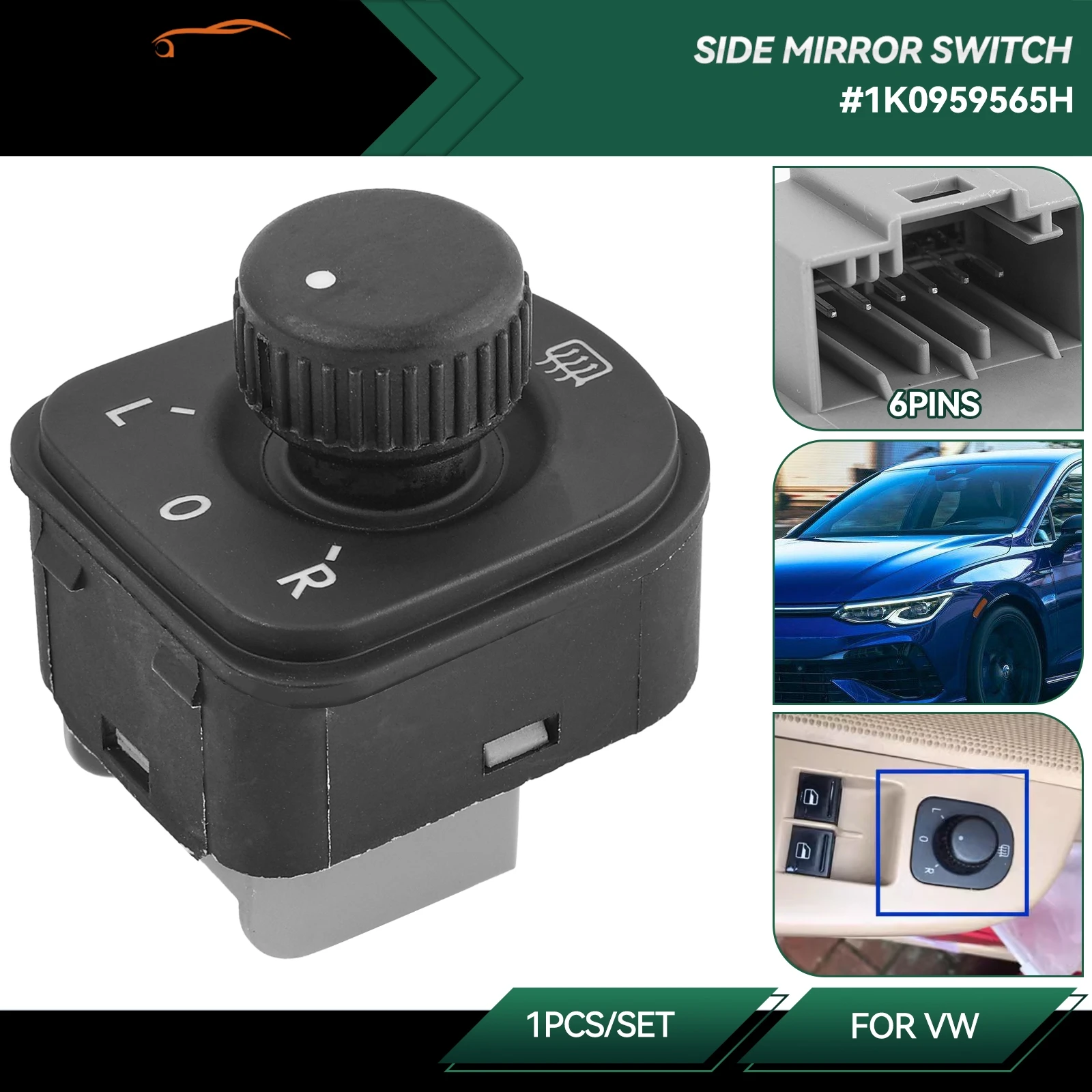 

Переключатель бокового зеркала для VW Golf MK5 MK6 Passat B6 Tiguan Jetta Eos 1K0 959 565H 1K0959565H