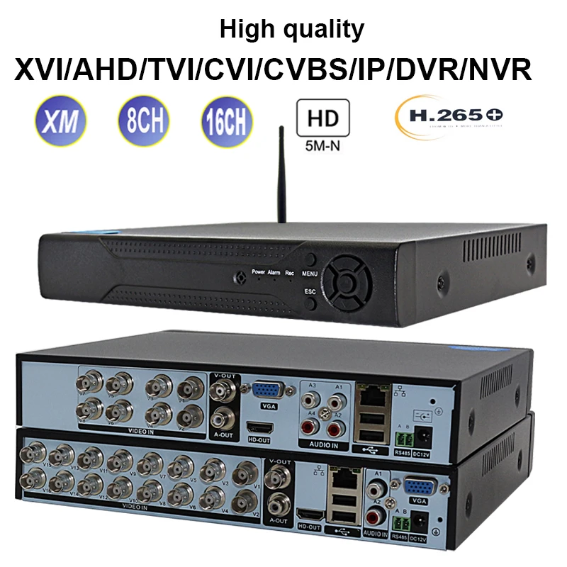 

8 каналов 16 каналов Xmeye AHD WIFI DVR NVR 5M-N 4 МП 1080P Видеонаблюдение 6 в 1 TVI CVI CVBS гибридная безопасность CCTV DVR видео P2P DVR NVR