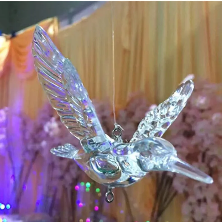 

Прозрачная акриловая птица Колибри, Свадебный потолочный кулон, украшение для вечеринки, мероприятия, свадебное украшение, реквизит, 10 шт.