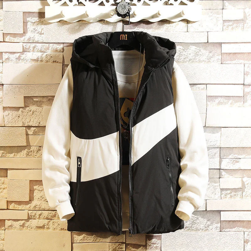 Fashion autumn and winter down jacket waistcoat stand collar men's warm casual down vest top men's thick hooded coat