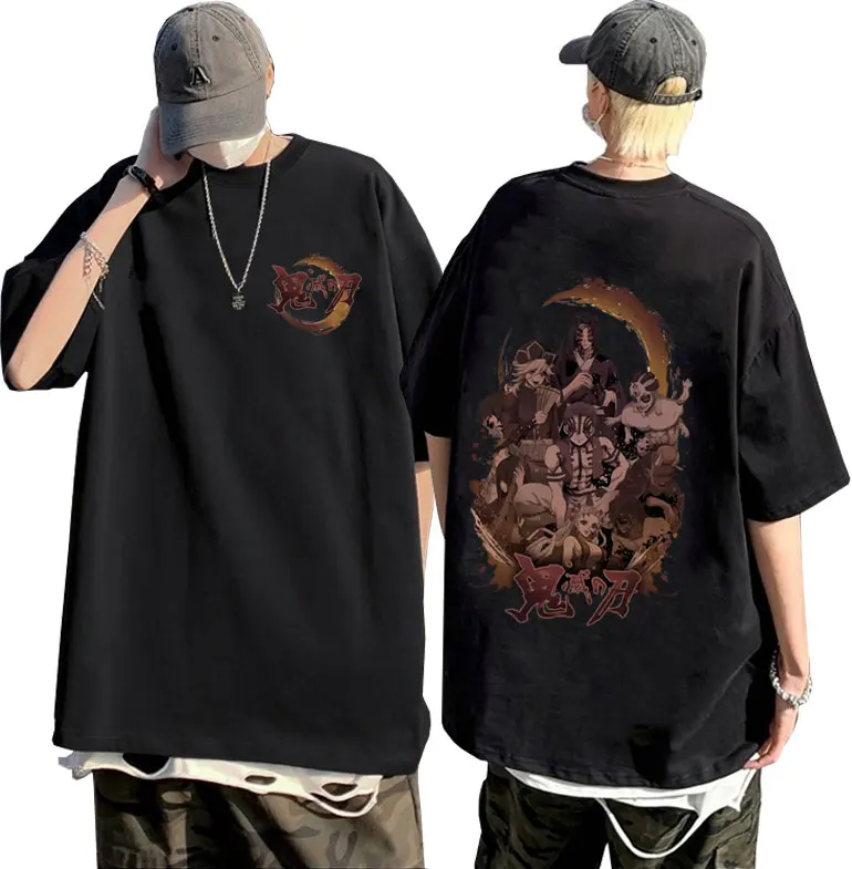 

Japan Anime Demon Slayer Douma Akaza Hantengu Gyokko Gyuutarou Daki Kokushibou Print T-shirt Men Women Manga Short Sleeve Tshirt