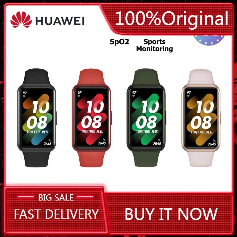 

Huawei Band 7 SmartWatch SpO2 Heart Rate Sleep Monitoring Pressure Waterproof Smart Watch