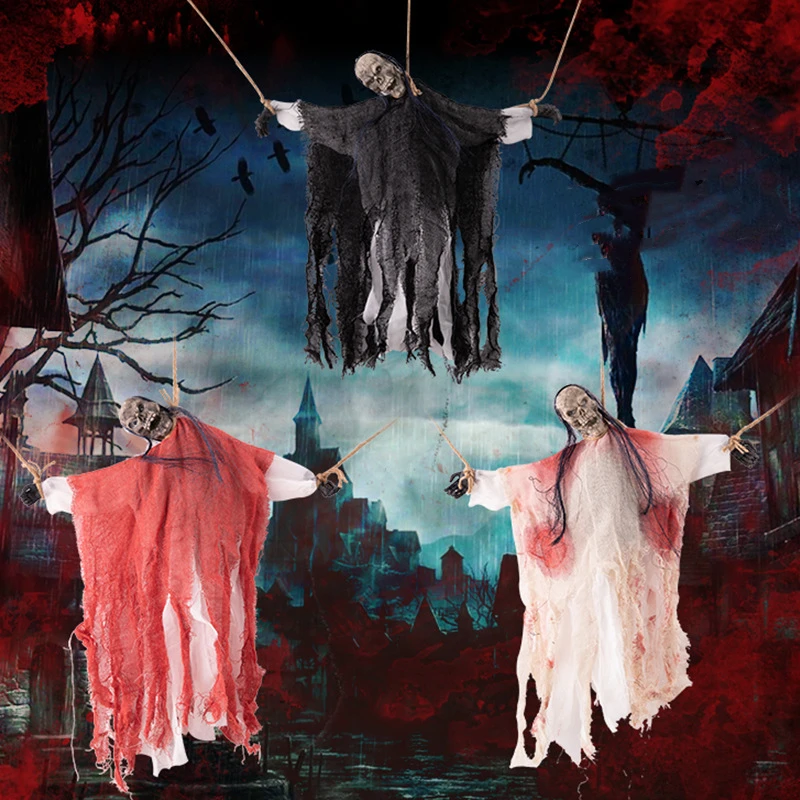 

Хэллоуин привидение звуковой сенсор подвесной страшный реквизит батарея поставка дом с привидениями для дома сада ужас праздничный Декор