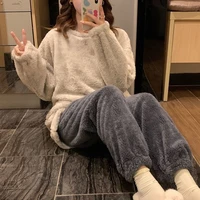 2022 spring new fashion comfortable pajamas women thickened simple loose warm outer wear home clothes suit fashion clothes