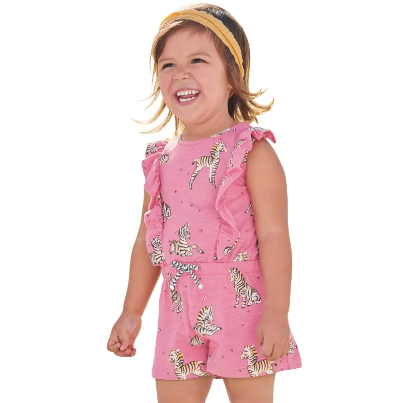 

Little maven 2022 Summer Clothes Casual Baby Girls Bodysuit Toddler Kids Clothes Sets Romper for Children 2-7 year