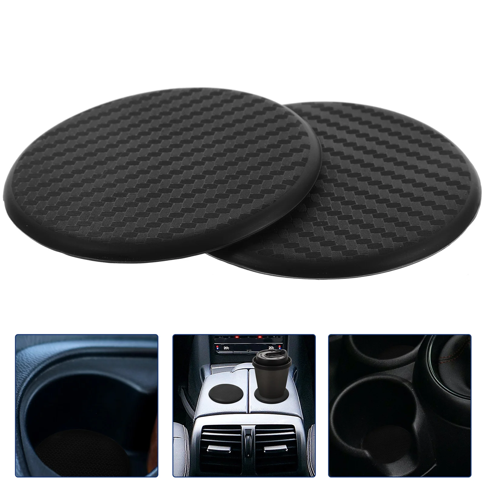 

Cup Car Holder Coasters Mat Silicone Coaster Auto Vehicle Table Pads Non Mug Anti Drink Coffee Mats Travel Cover Knitted Insert
