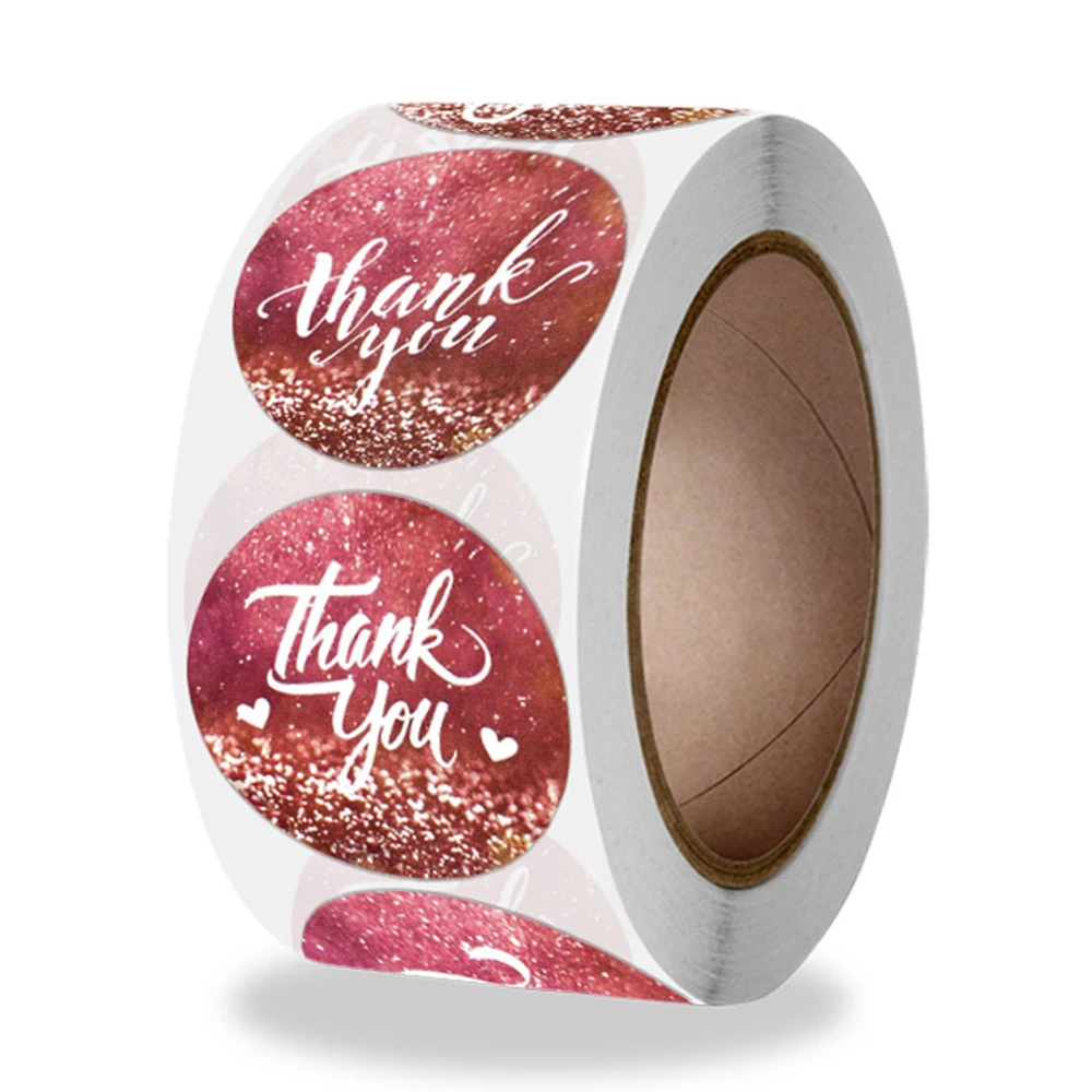 

100-500pcs Water Color Thank You Stickers Seal Labels 1 Inch Color Labels For Business Sticker Wedding decoration baby shower