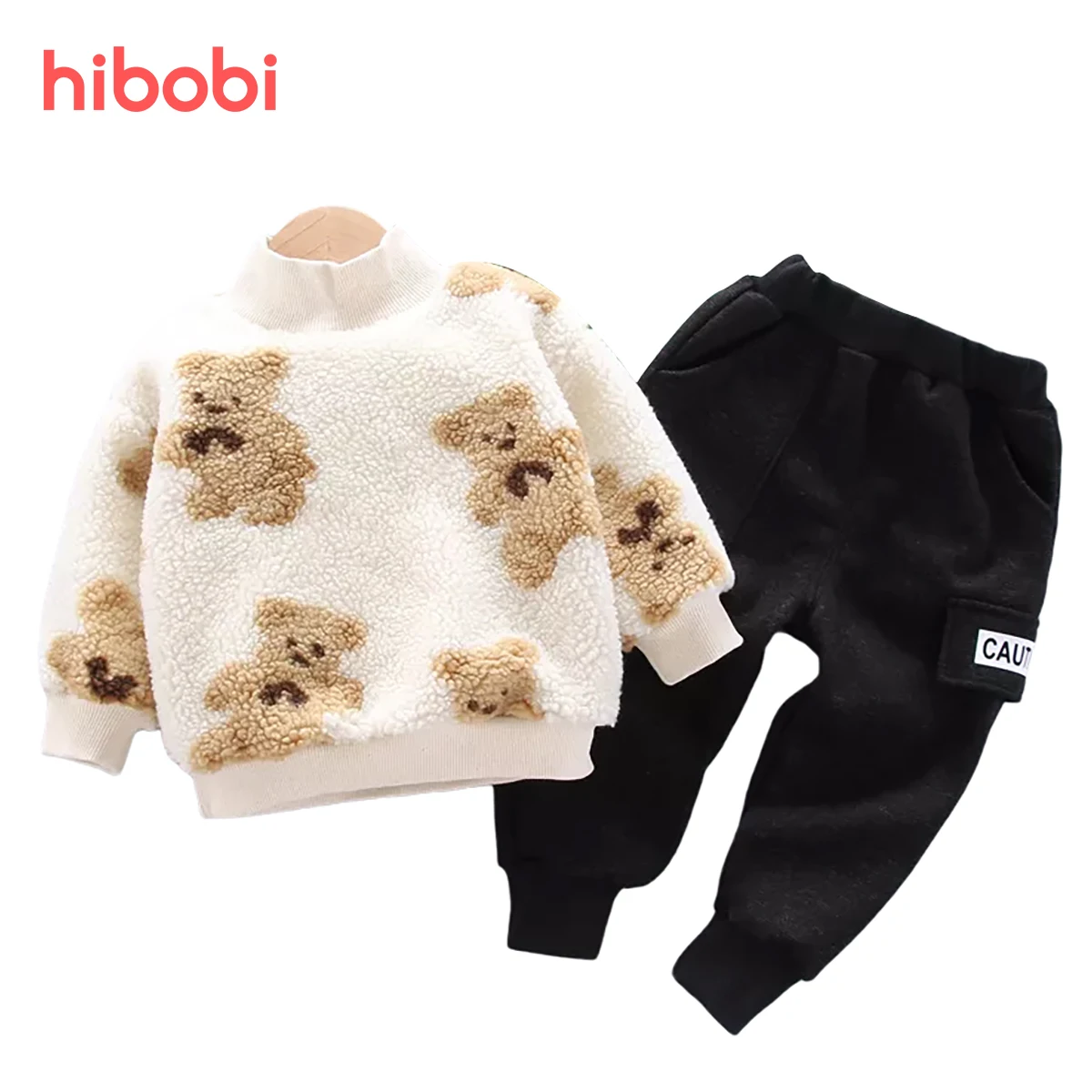 

hibobi Toddler Boy Bear Pattern Sweatshirts & Pants kids clothes boys clothes Spring & Autumn Boys Casual Polyester Sets