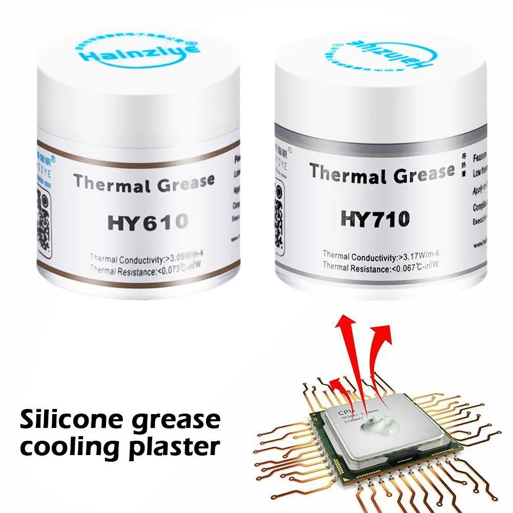 

Термопаста для процессора HY610/710, 1 шт., 10 г, термопаста, Теплопроводящая силиконовая паста, Охлаждающий пластырь 1,0-6,5 Вт