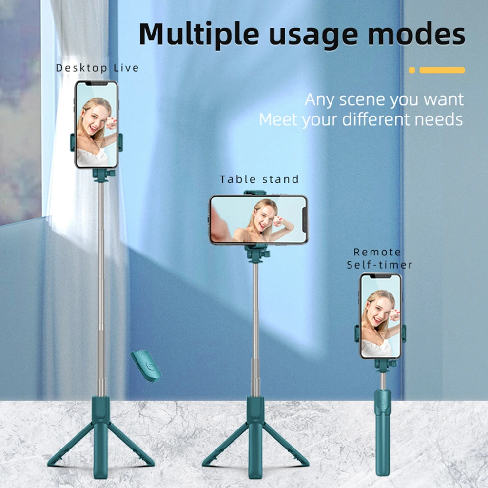 Складная селфи-палка штатив с выдвижным штоком и микрофоном Bluetooth для iPhone Huawei Xiaomi