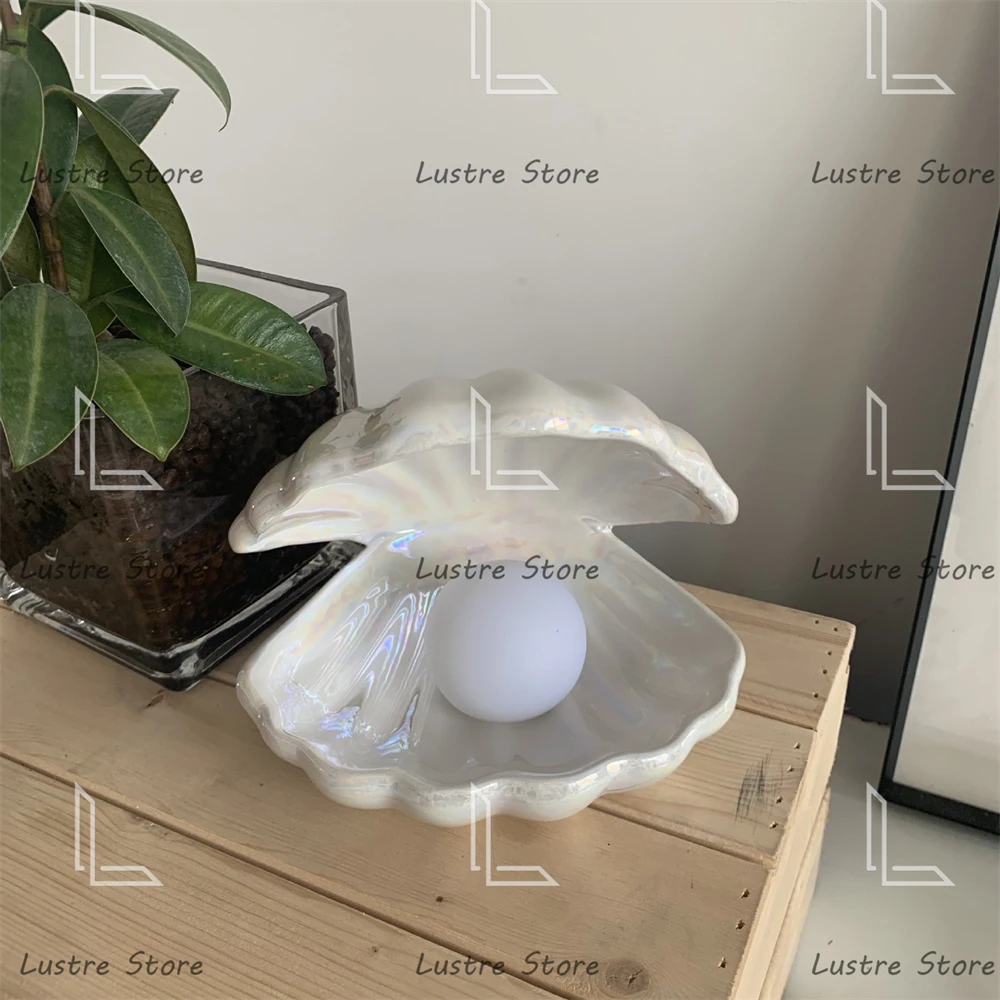 Светодиодный ночсветильник в виде жемчуга керамический Настольный светильник