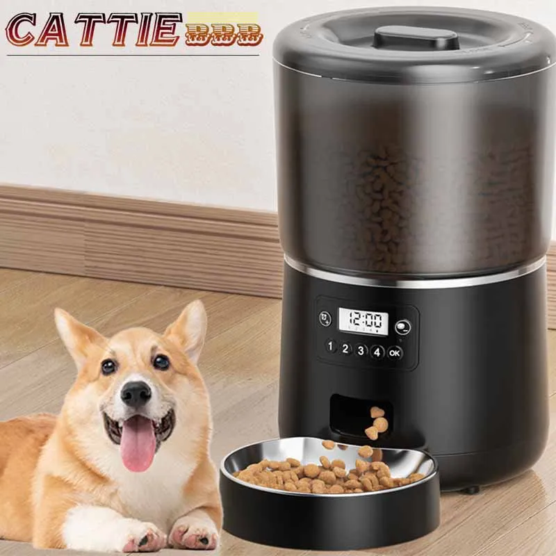 

New 4L Pet Feeder Cat Dog Smart Food Dispenser Regular Quantitative Feeding With Audio Recording Automatic Feeding Pet Supplies