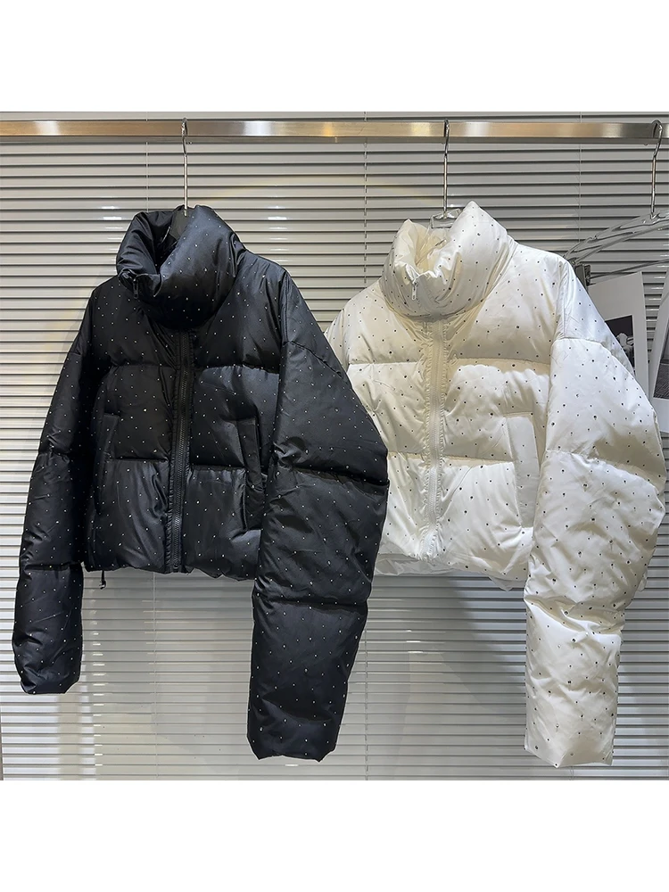 Зимняя женская винтажная стеганая куртка со стоячим воротником Толстая теплая