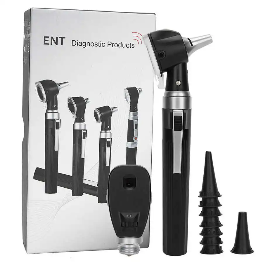 

Fiber Optic Ophthalmoscope Otoscope Set LED Ear Eye Examination Devices Cleaner Tool Ophthalmoscope Lens Kit With 8pcs Ear Muffs