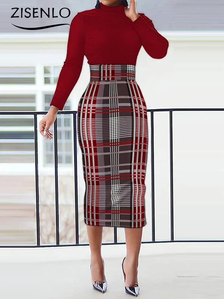 

Женское платье-макси с длинным рукавом, повседневное облегающее офисное платье с принтом, весна-лето