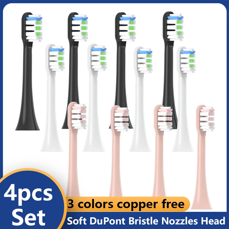 

4pcs for SOOCAS X3/X3U/X5 Copper Free Replacement Toothbrush Heads Sonic Electric Tooth Brush Nozzle Heads Smart Brush Head