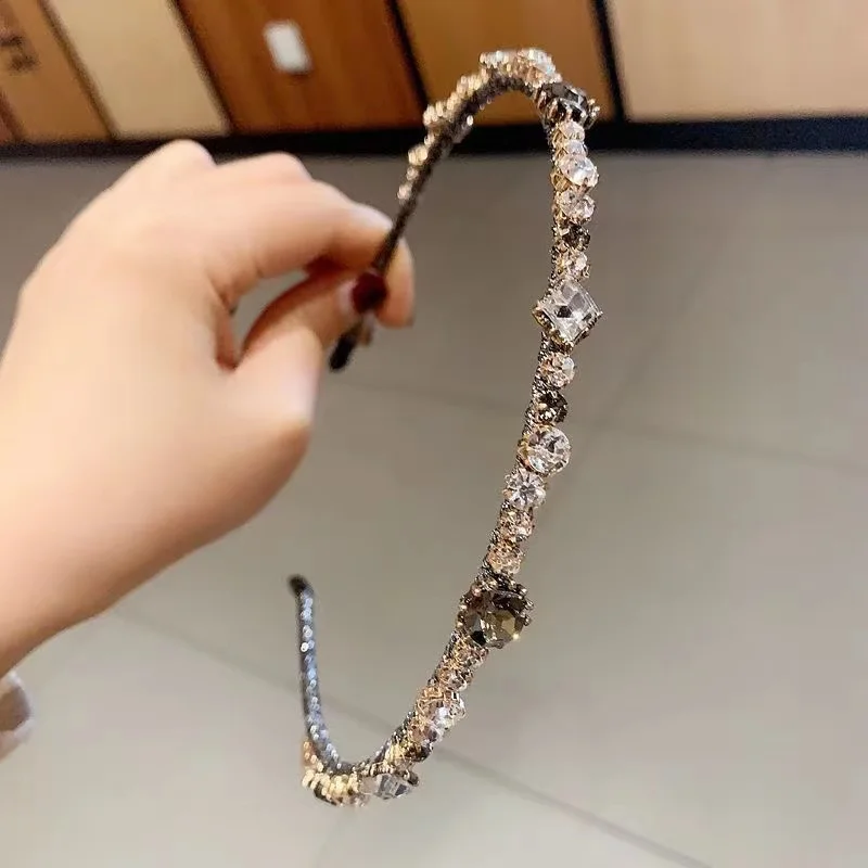 

New Gem Baroque Headbands For Women Girl Rhinestone Diamond Luxury Hair Accessories Geometric Hairbands Headband For Woman