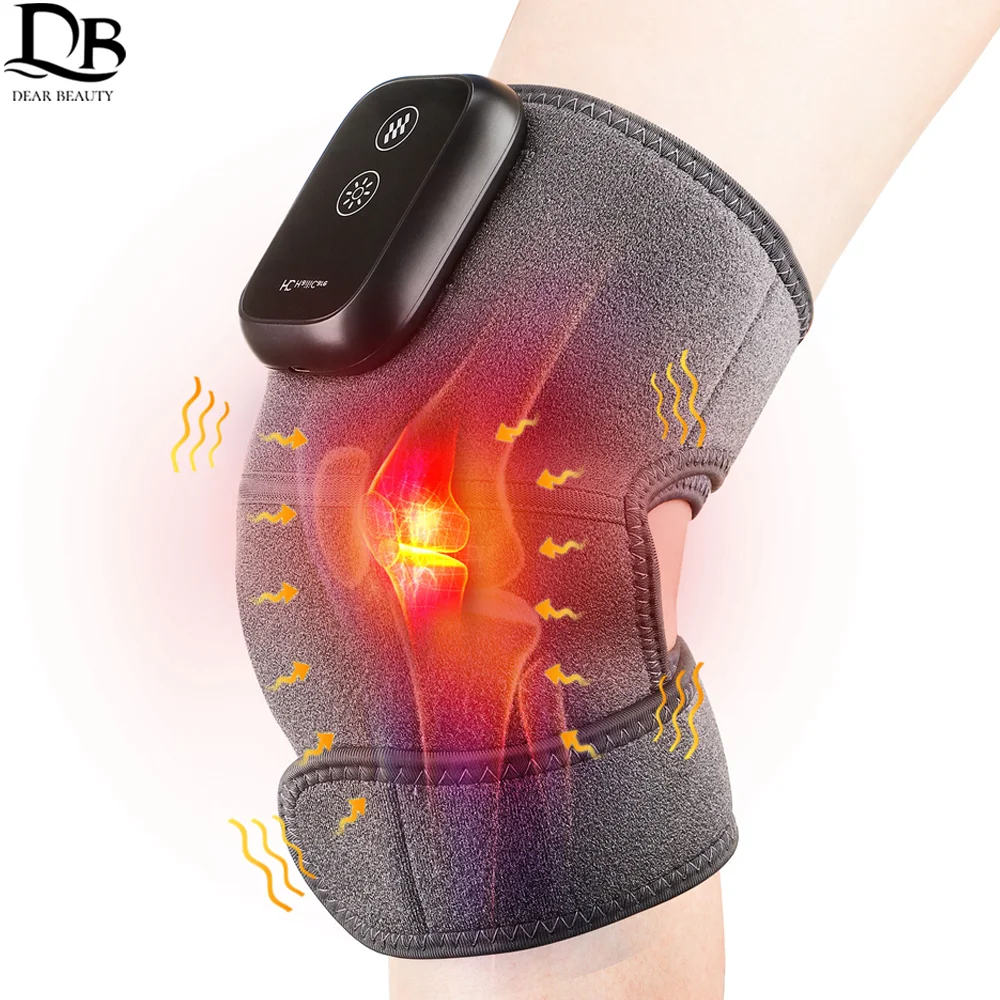 

Heat Therapy Knee Massager Relieve Arthritis Pain Knee Joint Brace Support Vibration High Frequency Knee Massage Relaxation Tool